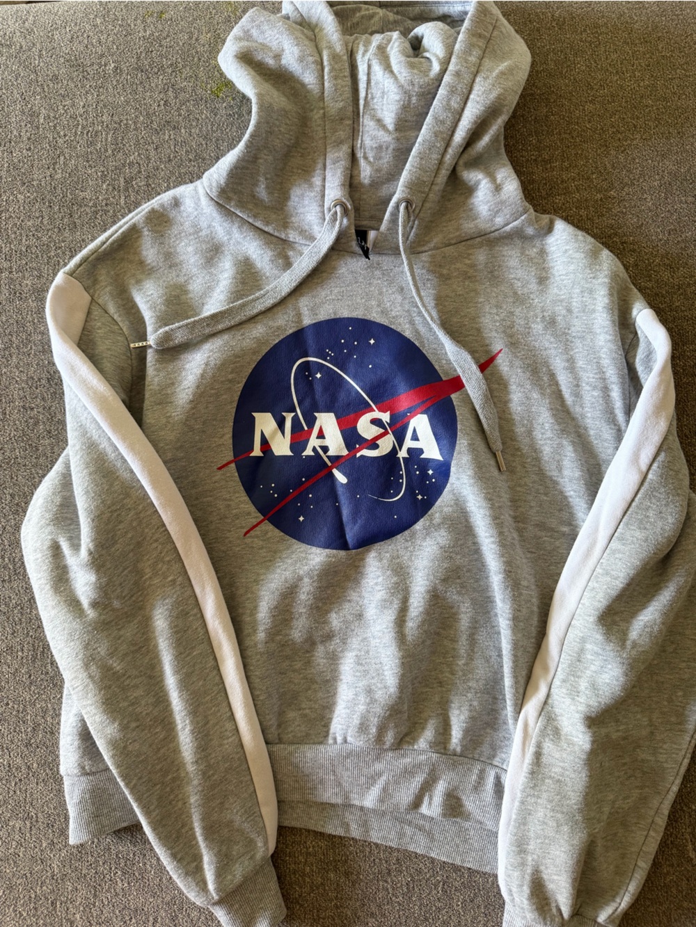 H&M Gray Hooded Sweatshirt with Branded Interior Tag